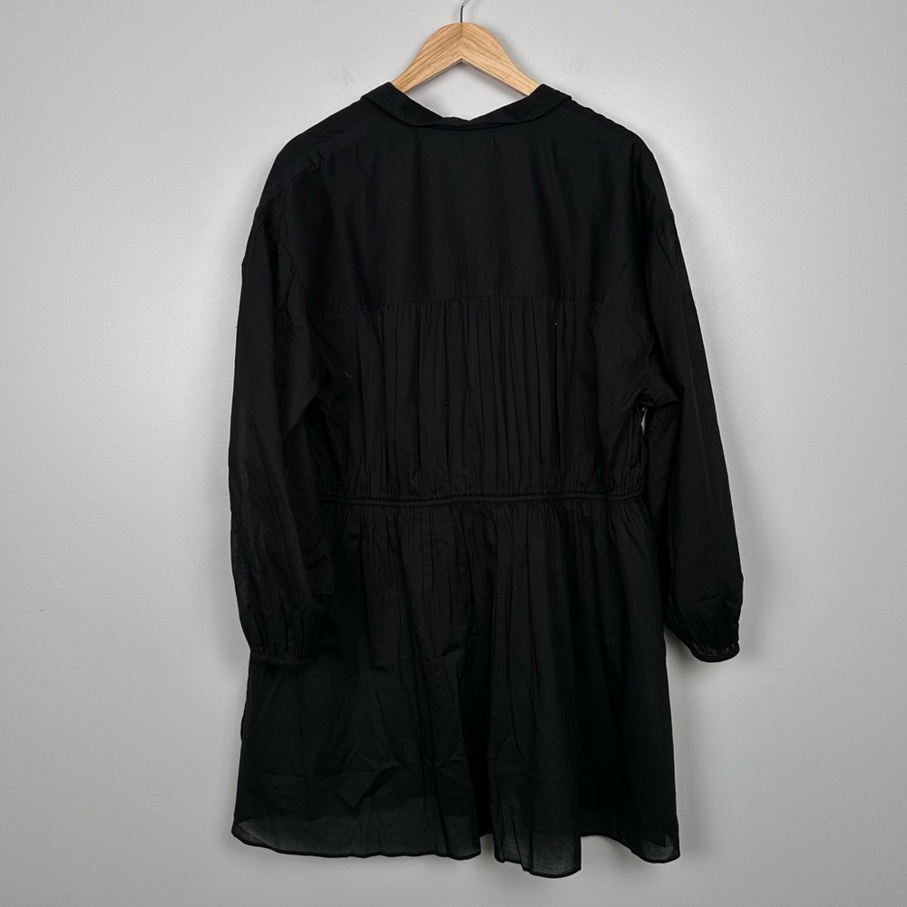 J. Crew Tie-front beach shirt in cotton voile Black XXL NEW BX640 - Picture 6 of 7